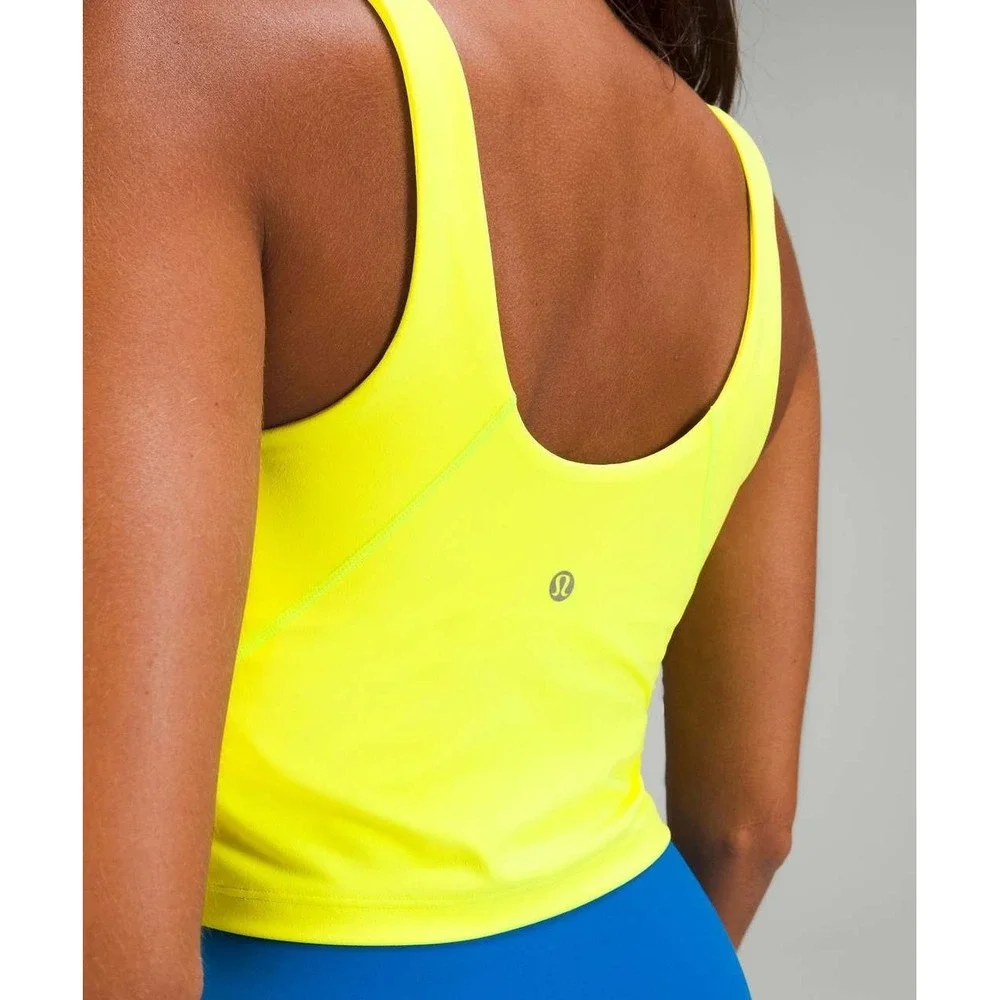 Lululemon Align Nulu Crop Tank Top Electric Lemon Yellow Size 4